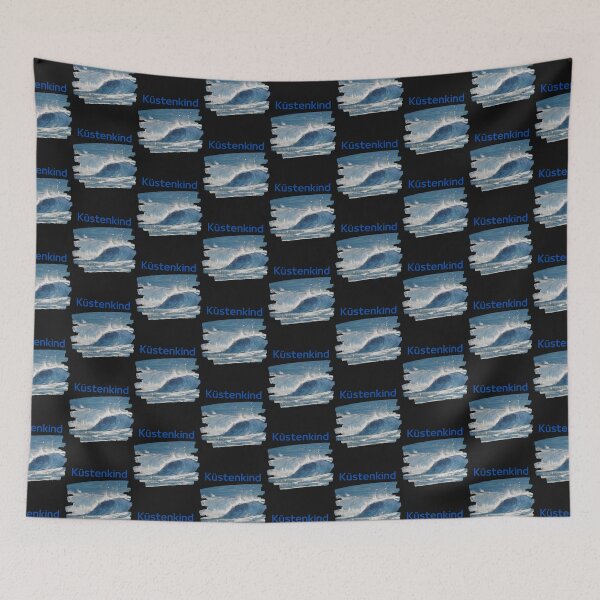 Item preview, Coastal Child, painting of wave power with lettering - sea is home designed and sold by Anke Franikowski.