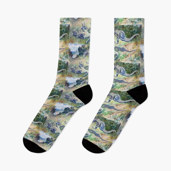 Item preview, Leaping Laelaps by Charles R. Knight - Dinosaur painting designed and sold by Opalaeo.