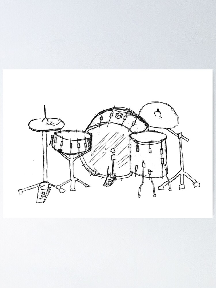Man playing traditional drum sketch Royalty Free Vector