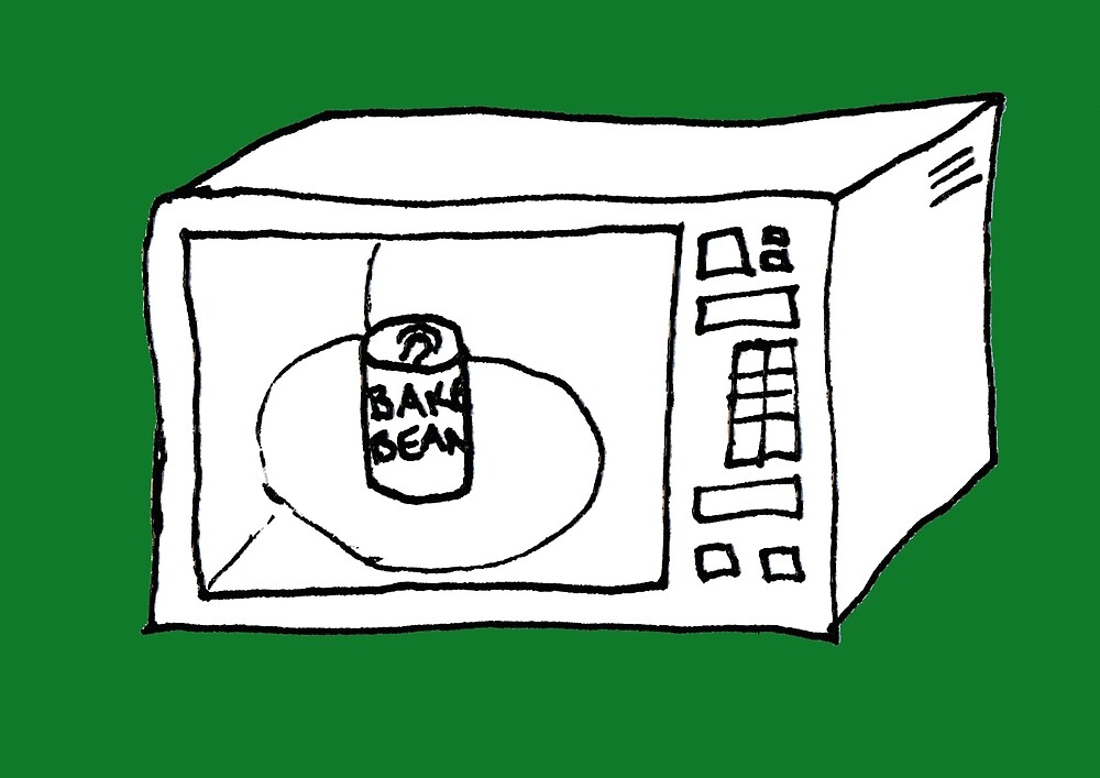 "Baked beans in microwave" by Tucker Watkin Redbubble