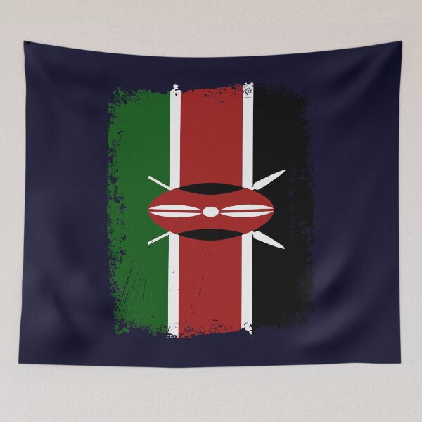 Item preview, Kenya Flag Distressed designed and sold by rafaeltto.