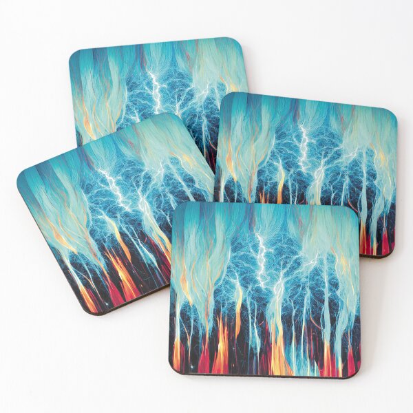 Item preview, Abstract Art Pattern | Red and Blue Electric Energy designed and sold by TMBTM.