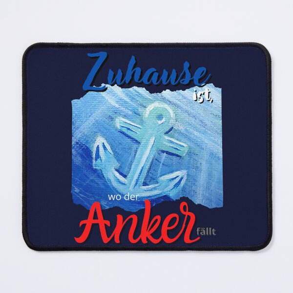 Item preview, Home is where the anchor drops, anchor painting with lettering - for sea lovers designed and sold by Anke Franikowski.