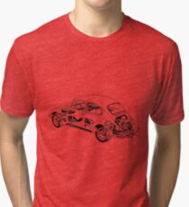 VW Beetle blueprint Tri-blend T-Shirt