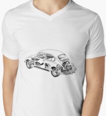 VW Beetle blueprint Men's V-Neck T-Shirt