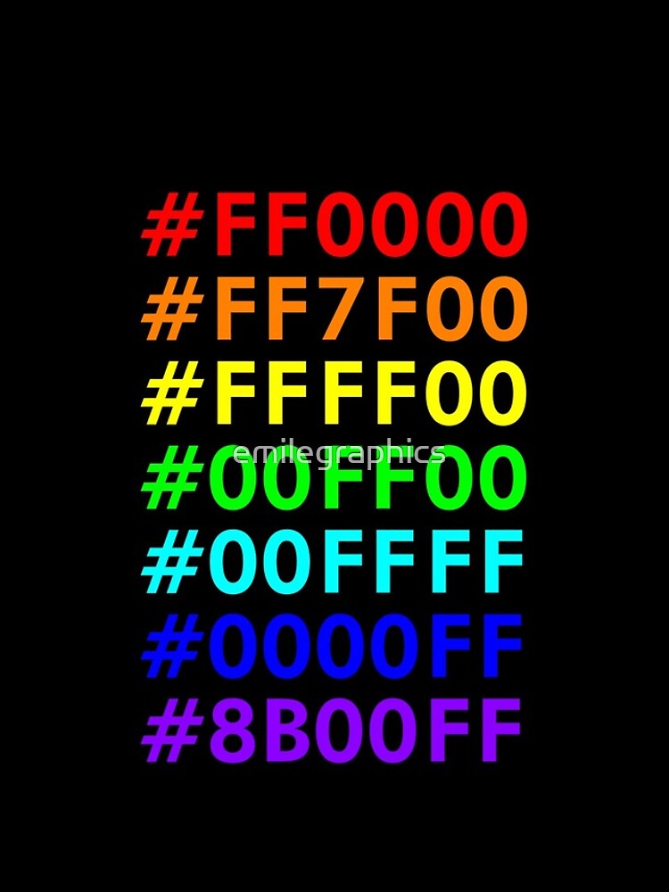 Rainbow Html Color Codes