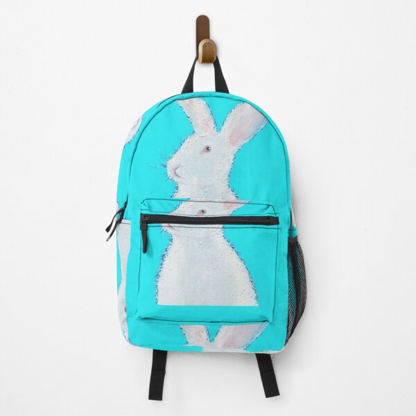 Item preview, White Easter bunny rabbit on blue designed and sold by MatsonArtDesign.