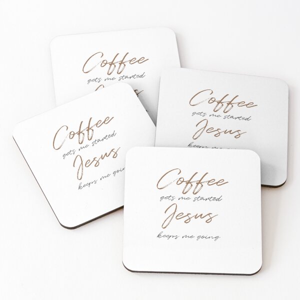 Item preview, Coffee Gets Me Started Jesus Keeps Me Going Shirt designed and sold by PraiseMovers.