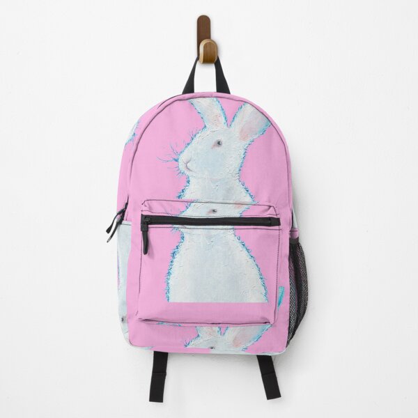 Item preview, White Easter bunny rabbit on pink designed and sold by MatsonArtDesign.
