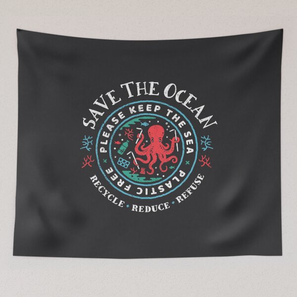 Item preview, Save The Ocean - Please Keep the Sea Plastic Free - Octopus Scene designed and sold by Bangtees.