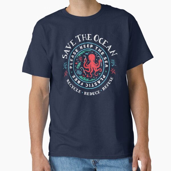 Item preview, Save The Ocean - Please Keep the Sea Plastic Free - Octopus Scene designed and sold by Bangtees.