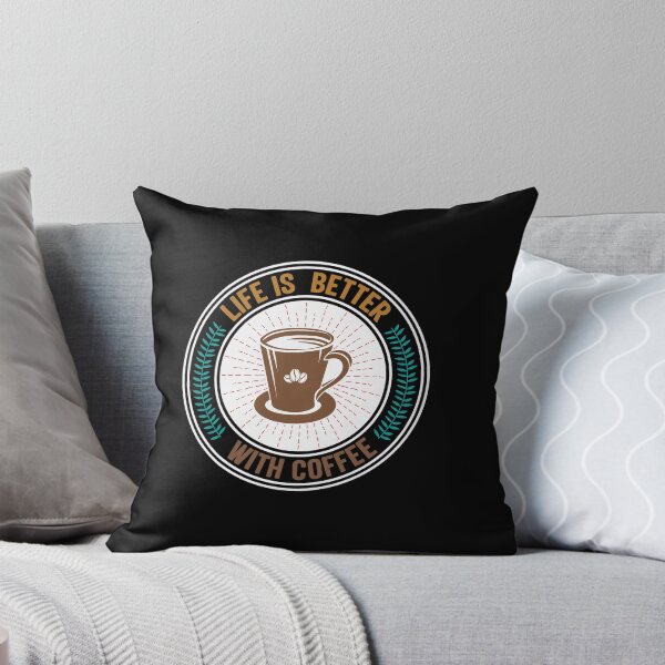 Item preview, life is better with a coffee t-shirt design designed and sold by MarvellTeeZone.