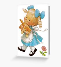Tarjeta de felicitación Girl with a Kitten