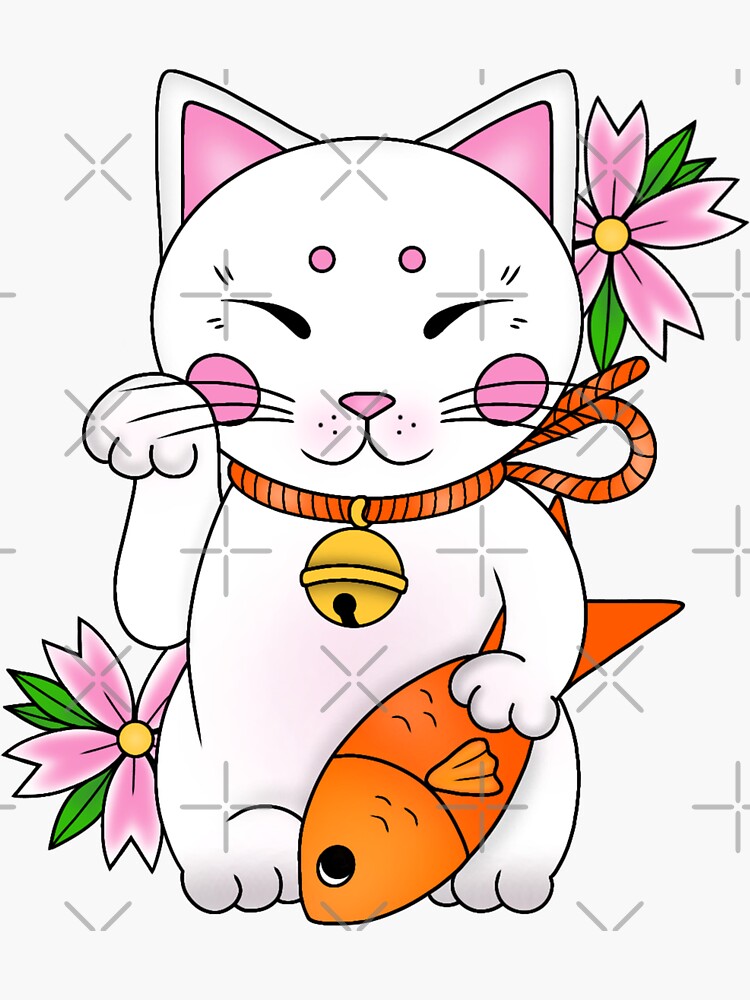 "Lucky Cat" Sticker for Sale by SidneyNicoleArt Redbubble