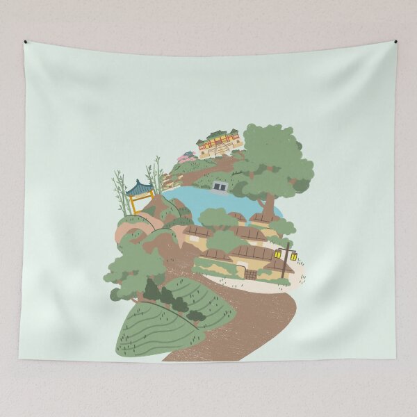 Item preview, Traditional Historical Korean Scene Countryside designed and sold by ThievingNargles.