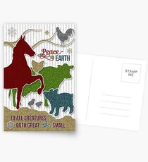 Barnyard Animals | Peace on Earth Christmas Postcards