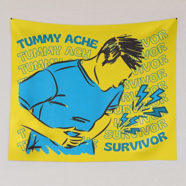 Item preview, Tummy Ache Survivor. Illness meme - Perfect for ANYBODY ibs irritable bowel syndrome, ulcerative colitis, ibd, chrons disease  or even stomach cancer sufferers who has a positive good sense of humor.  designed and sold by Saffire6.