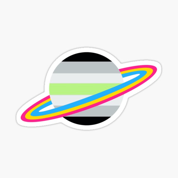 Pansexual Agender Pride Planet Sticker By Apollojj Redbubble