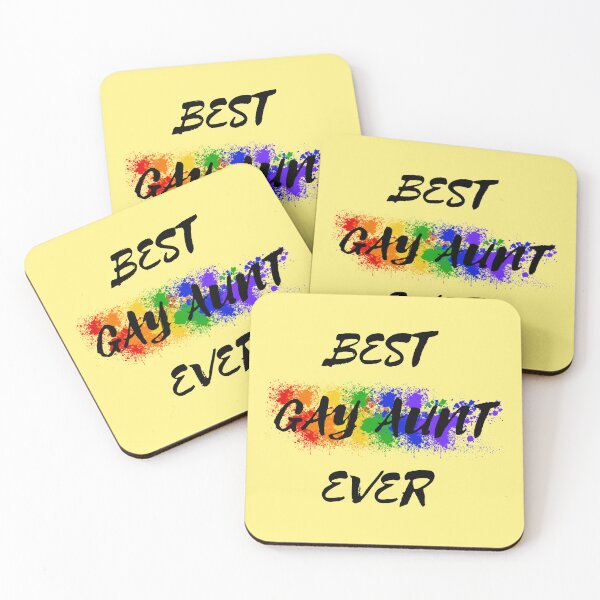 Item preview, Best Gay Aunt Ever Rainbow Color Splash For Proud Aunts In Yellow designed and sold by LuckyKermit.