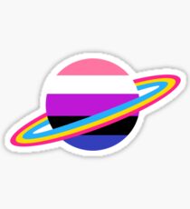 Pansexual/Genderfluid Pride Planet Sticker