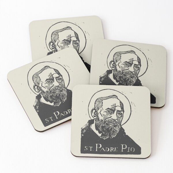 Item preview, Linocut vector art of St. Padre Pio. Catholic Saint. Feast day 23 Sep designed and sold by oremus-store.