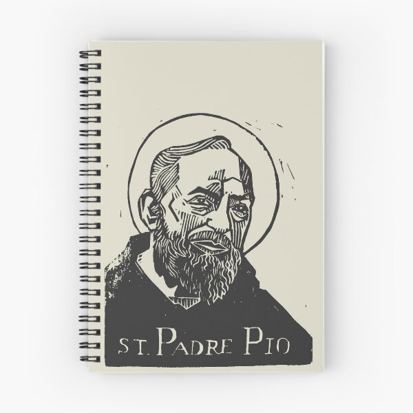 Item preview, Linocut vector art of St. Padre Pio. Catholic Saint. Feast day 23 Sep designed and sold by oremus-store.