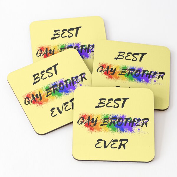 Item preview, Best Gay Brother Ever Rainbow Color Splash For Proud Siblings In Yellow designed and sold by LuckyKermit.