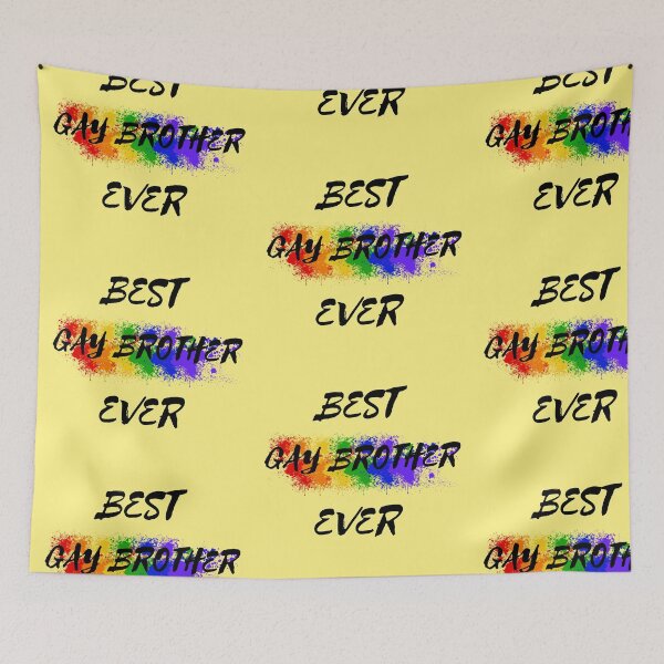 Item preview, Best Gay Brother Ever Rainbow Color Splash For Proud Siblings In Yellow designed and sold by LuckyKermit.