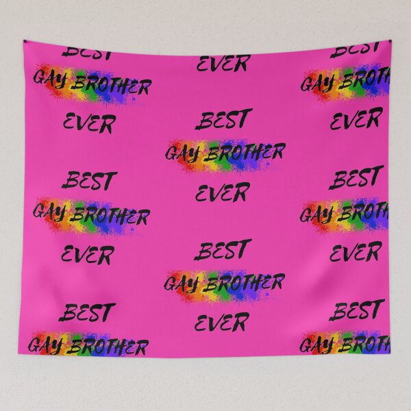 Item preview, Best Gay Brother Ever Rainbow Color Splash For Proud Siblings In Pink designed and sold by LuckyKermit.