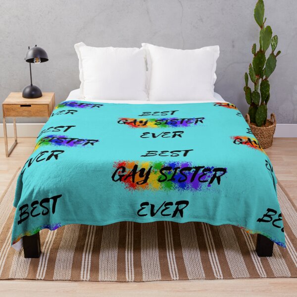 Item preview, Best Gay Sister Ever Rainbow Color Splash For Proud Siblings In Cyan designed and sold by LuckyKermit.