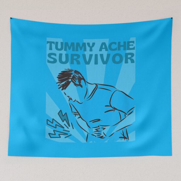 Item preview, Tummy Ache Survivor. Illness meme - Perfect for ANYBODY ibs irritable bowel syndrome, ulcerative colitis, ibd, chrons disease  or even stomach cancer sufferers who has a positive good sense of humor.  designed and sold by Saffire6.