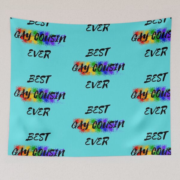 Item preview, Best Gay Cousin Ever Rainbow Color Splash For Proud Cousins In Cyan designed and sold by LuckyKermit.
