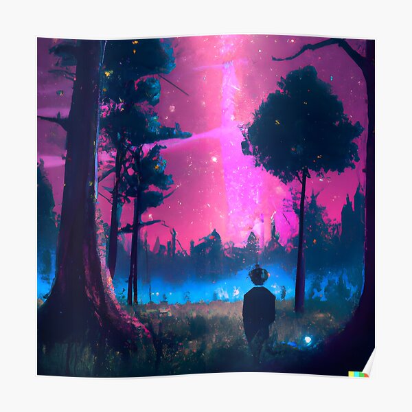 Looking at a psychedelic sky Poster