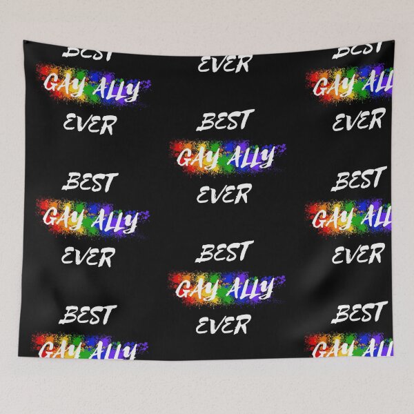 Item preview, Best Gay Ally Ever Rainbow Color Splash For Proud Allies In Black designed and sold by LuckyKermit.