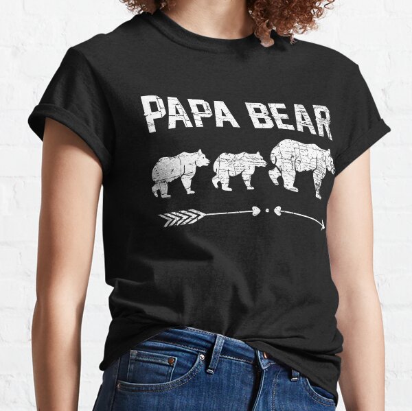 Men's Papa Bear Shirt Grandpa T Shirt Bear Cubs Family TShirt Clan