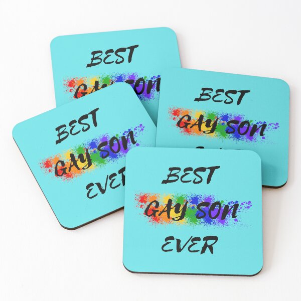 Item preview, Best Gay Son Ever Rainbow Color Splash For Pride Month In Cyan designed and sold by LuckyKermit.
