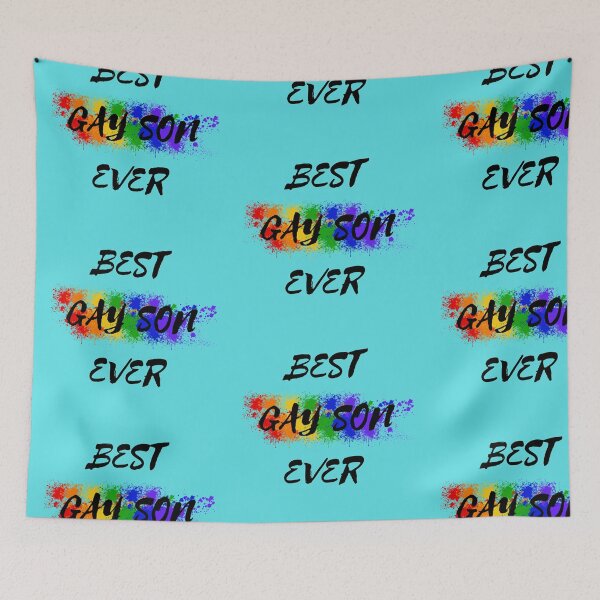 Item preview, Best Gay Son Ever Rainbow Color Splash For Pride Month In Cyan designed and sold by LuckyKermit.