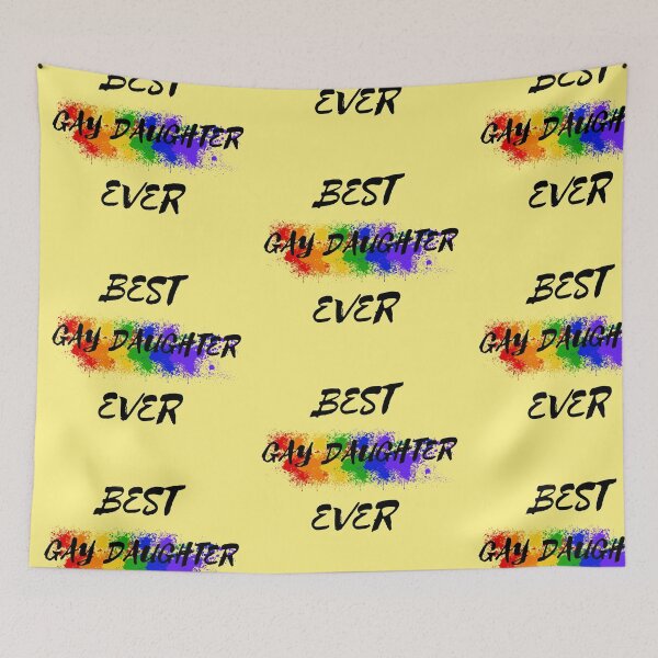 Item preview, Best Gay Daughter Ever Rainbow Color Splash For Pride Month In Yellow designed and sold by LuckyKermit.