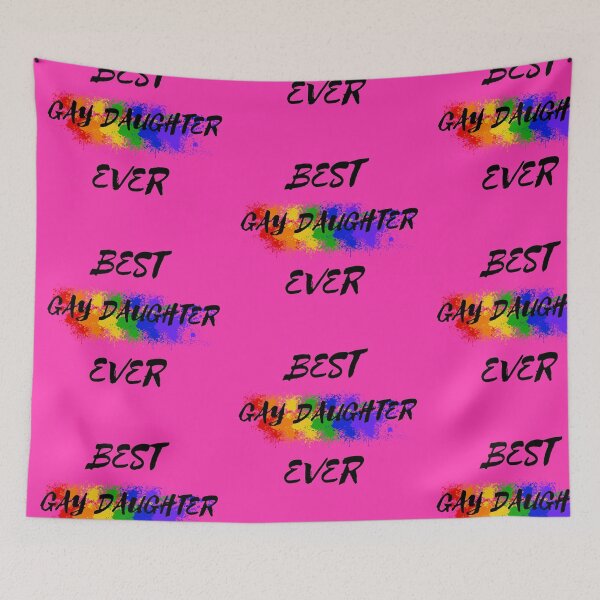 Item preview, Best Gay Daughter Ever Rainbow Color Splash For Pride Month In Pink designed and sold by LuckyKermit.