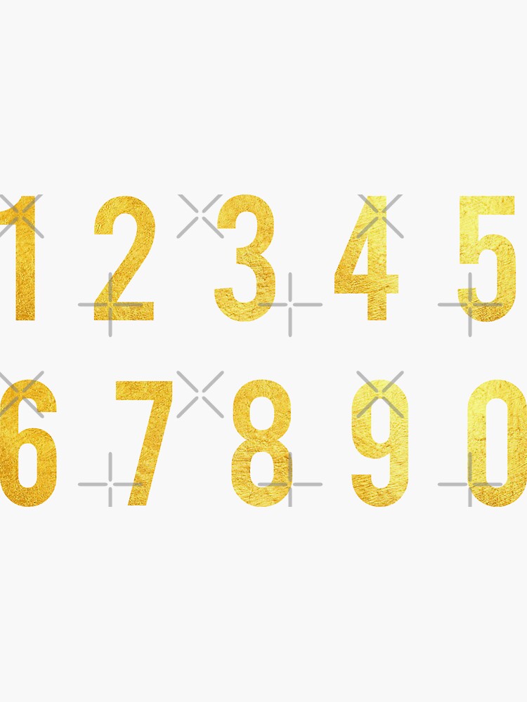Gold Number Stickers | Sticker