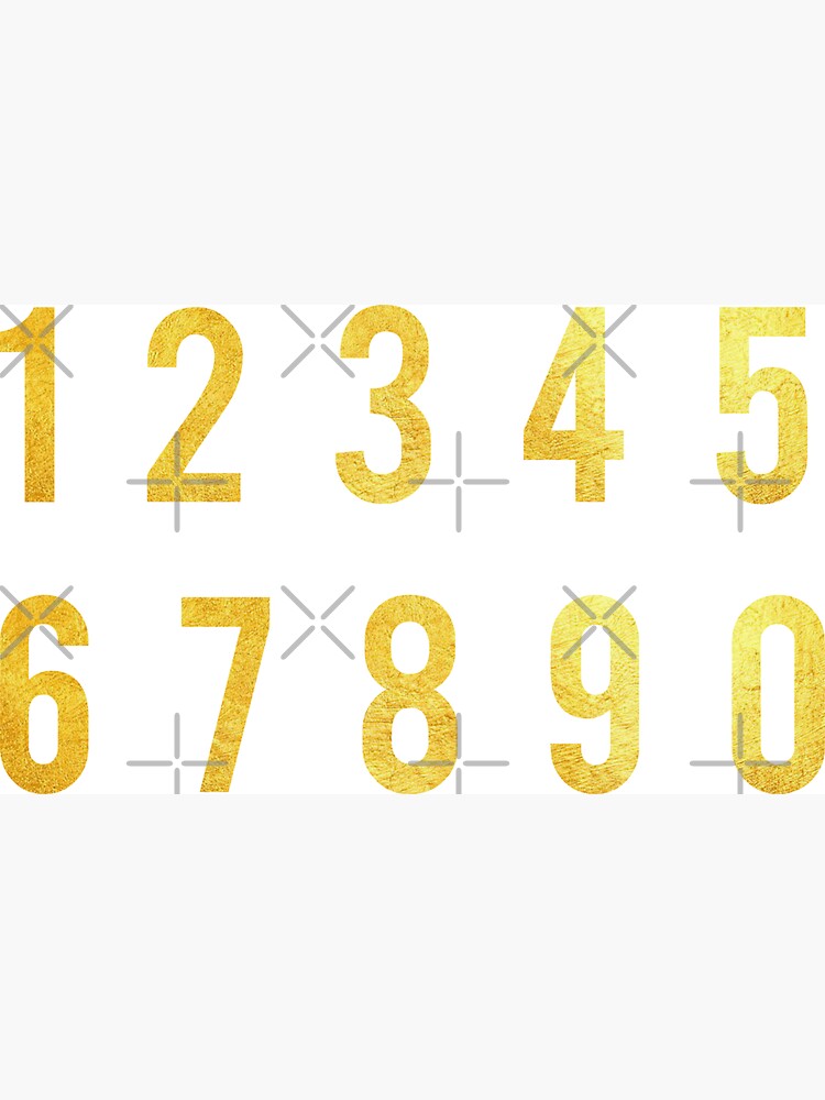 Gold Number stickers Sticker for Sale by GieArts