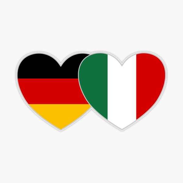 Italien-Flaggen-Herz-Aufkleber Herz-Aufkleber