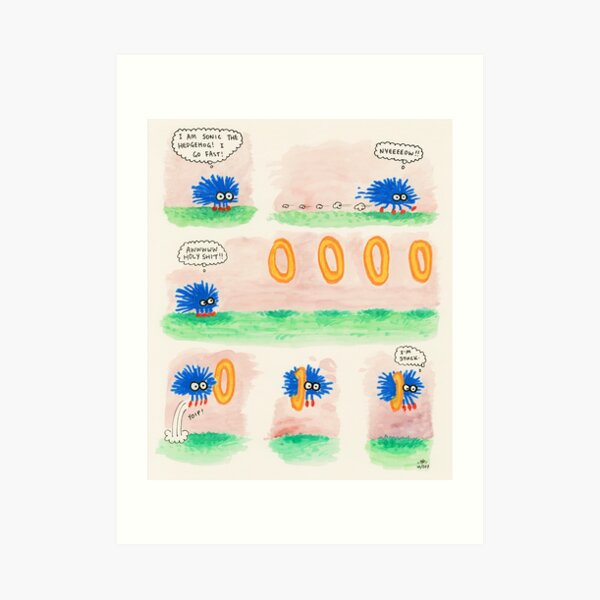 Sonic Goes Fast (Nyeeeeow!!) Art Print