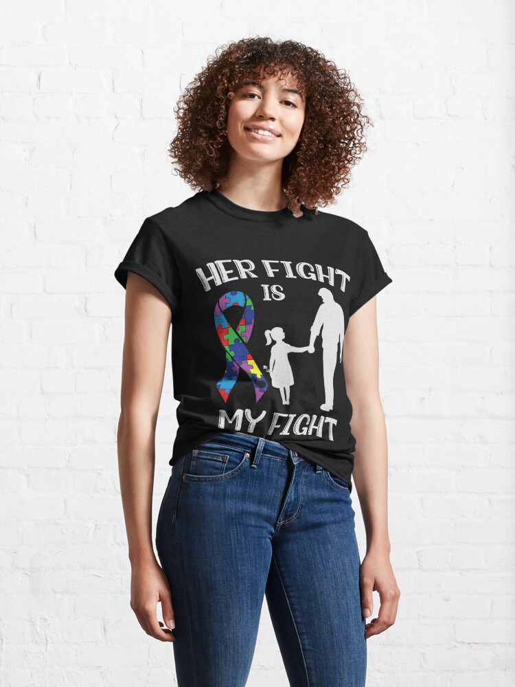 Disover Her Fight Is My Fight Gnomes Autism Awareness Classic T-Shirt