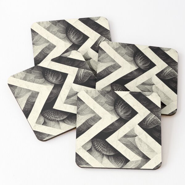 Item preview, Zig zag sea shells black and white designed and sold by chika-gallery.