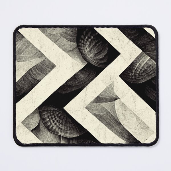 Item preview, Zig zag sea shells black and white designed and sold by chika-gallery.