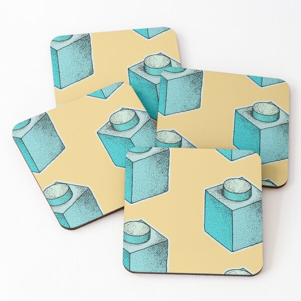 Item preview, Building blocks that lock stipple drawing - Blue & Yellow designed and sold by AbrahamicDesign.
