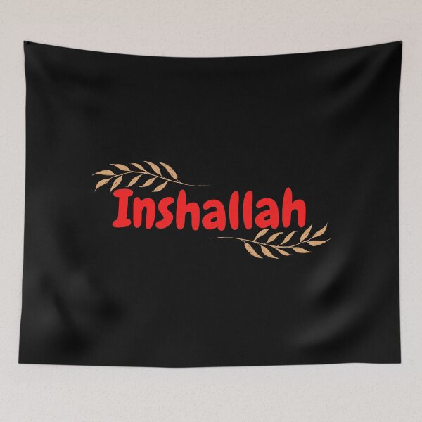 Item preview, Inshallah, If Allah Wills - Islamic, Cute, bubble font, green, leaves designed and sold by SemDesigns1.