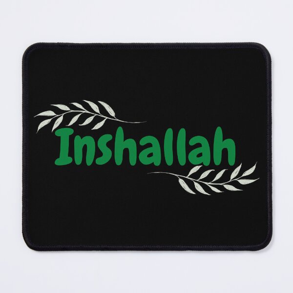 Item preview, Inshallah, If Allah Wills - Islamic, Cute, bubble font, green, leaves designed and sold by SemDesigns1.