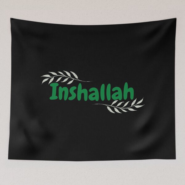 Item preview, Inshallah, If Allah Wills - Islamic, Cute, bubble font, green, leaves designed and sold by SemDesigns1.